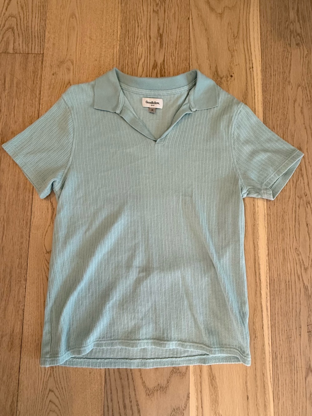 ⛱️Goodfellow & Co - Light Aqua Split Neck Knit Polo - M